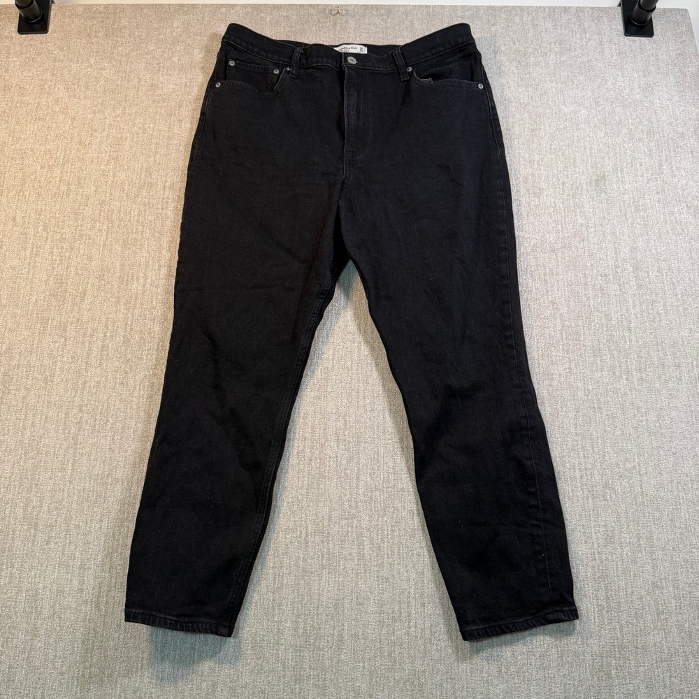 Abercrombie & Fitch The Skinny High Rise Jeans Black Size 32 14S Short Inseam